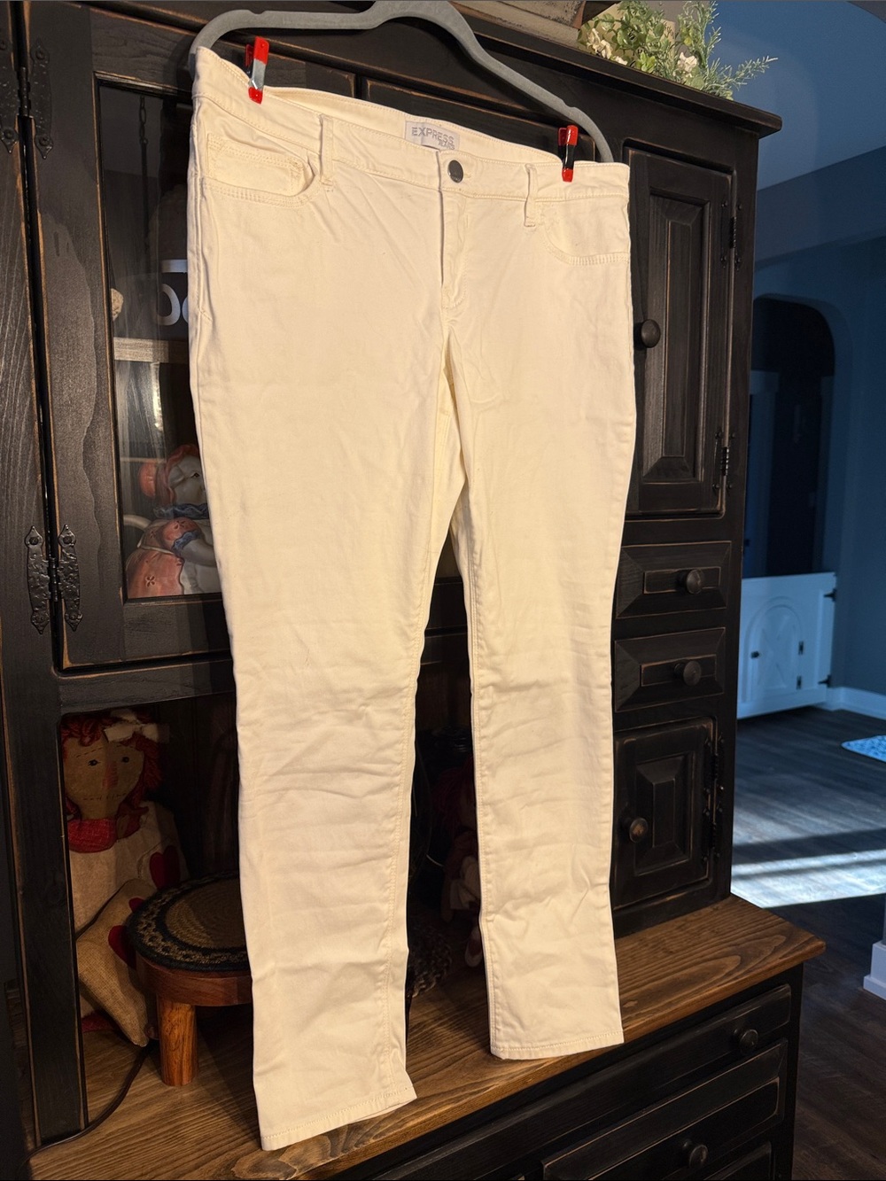 Express Off-White Skinny Jeans